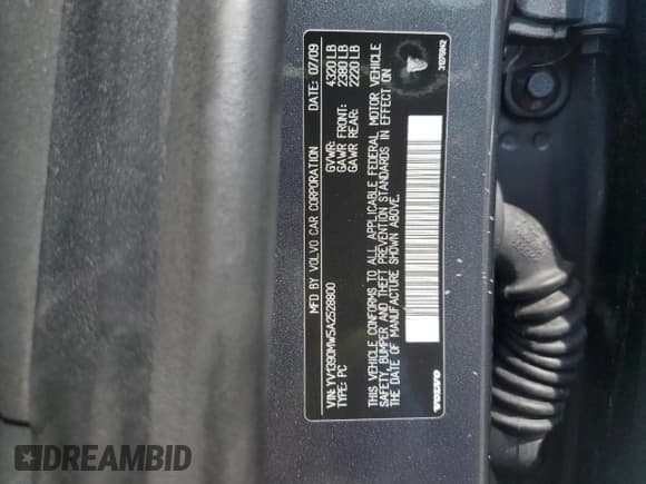 ✅ 2010 Volvo V50 • VIN: YV1390MW5A2528800 • Lot: 53481295. Listed on Copart with 136,601 mi. Free auction sales archive from the USA and detailed vehicle history report at DreamBid. Image 12.