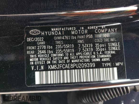 ✅ 2023 Hyundai Tucson XRT • VIN: KM8JFCAE8PU209399 • Lot: 59317823. Wystawiony na Copart z przebiegiem 3 203 mil. Bezpłatny archiwum sprzedaży aukcyjnych z USA i szczegółowy raport historii pojazdu na DreamBid. Zdjęcie 13.