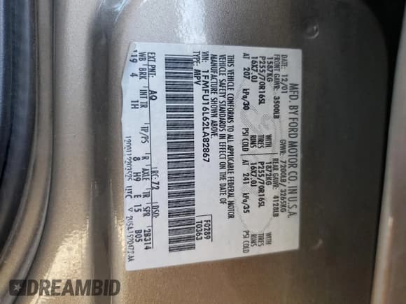 ✅ 2002 Ford Expedition XLT • VIN: 1FMFU16L62LA82867 • Lot: 52044915. Listed on Copart with 193,554 mi. Free auction sales archive from the USA and detailed vehicle history report at DreamBid. Image 15.