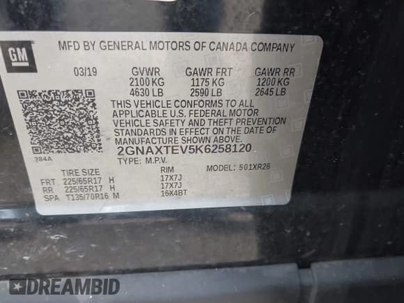 ✅ 2019 Chevrolet Equinox LT • VIN: 2GNAXTEV5K6258120 • Лот: 43096375. Опубликован ранее на IAAI с пробегом 140 956 миль. Бесплатный доступ к архиву аукционных продаж из США и подробный отчёт об истории автомобиля на DreamBid. Изображение 9.