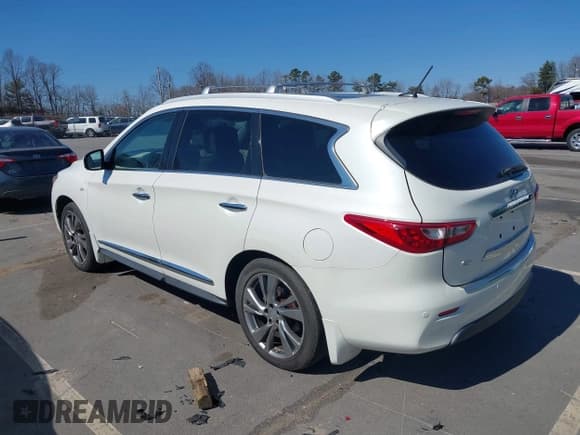 ✅ 2015 Infiniti QX60 • VIN: 5N1AL0MM5FC501901 • Lot: 41649553. Listed on IAAI with 123,564 mi. Free auction sales archive from the USA and detailed vehicle history report at DreamBid. Image 3.