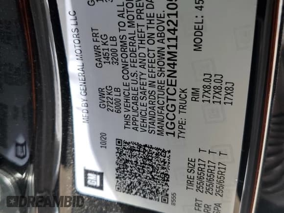 ✅ 2021 Chevrolet Colorado 4WD LT • VIN: 1GCGTCEN4M1142105 • Лот: 61189554. Опубликован ранее на Copart с пробегом 18 272 миль. Бесплатный доступ к архиву аукционных продаж из США и подробный отчёт об истории автомобиля на DreamBid. Изображение 12.