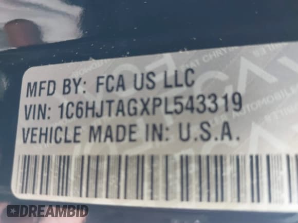 ✅ 2023 Jeep Gladiator Sport S • VIN: 1C6HJTAGXPL543319 • Лот: 42499587. Опубликован ранее на IAAI с пробегом 45 140 миль. Бесплатный доступ к архиву аукционных продаж из США и подробный отчёт об истории автомобиля на DreamBid. Изображение 9.