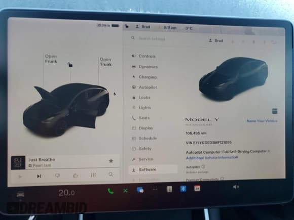 ✅ 2021 Tesla Model Y Standard Range • VIN: 5YJYGDED3MF121095 • Lot: 90038395. Listed on Copart with 106,495 mi. Free auction sales archive from the USA and detailed vehicle history report at DreamBid. Image 9.