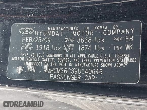 ✅ 2009 Hyundai Accent Auto GS • VIN: KMHCM36C39U140646 • Лот: 42126884. Опубликован ранее на IAAI с пробегом 89 372 миль. Бесплатный доступ к архиву аукционных продаж из США и подробный отчёт об истории автомобиля на DreamBid. Изображение 9.