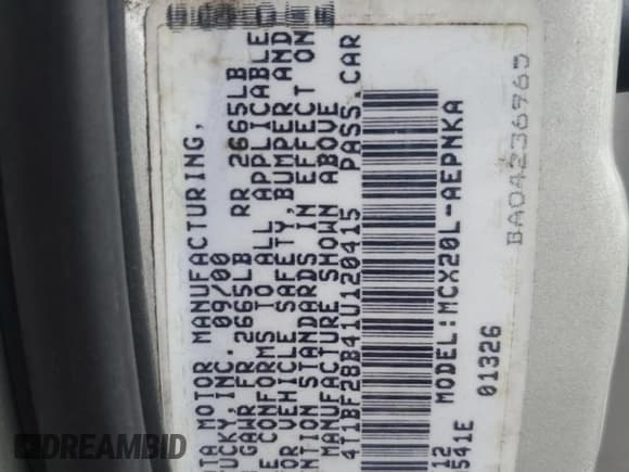 ✅ 2001 Toyota Avalon XL • VIN: 4T1BF28B41U120415 • Lot: 90242165. Wystawiony na Copart z przebiegiem 337 433 mil. Bezpłatny archiwum sprzedaży aukcyjnych z USA i szczegółowy raport historii pojazdu na DreamBid. Zdjęcie 12.