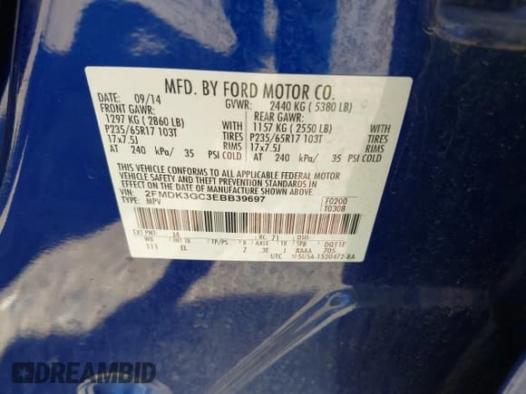 ✅ 2014 Ford Edge SE • VIN: 2FMDK3GC3EBB39697 • Lot: 42304493. Wystawiony na IAAI z przebiegiem 176 412 mil. Bezpłatny archiwum sprzedaży aukcyjnych z USA i szczegółowy raport historii pojazdu na DreamBid. Zdjęcie 9.