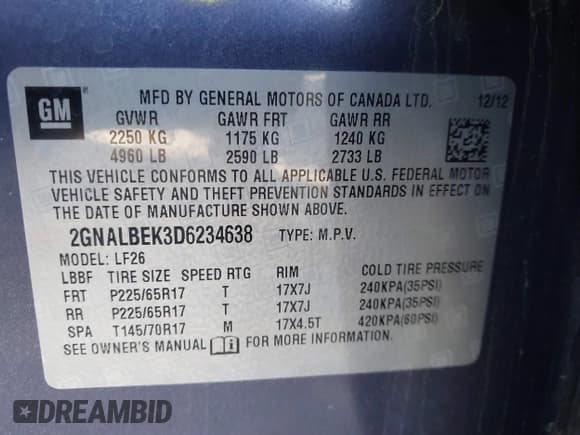 ✅ 2013 Chevrolet Equinox LS • VIN: 2GNALBEK3D6234638 • Lot: 43520343. Wystawiony na IAAI z przebiegiem 174 249 mil. Bezpłatny archiwum sprzedaży aukcyjnych z USA i szczegółowy raport historii pojazdu na DreamBid. Zdjęcie 9.