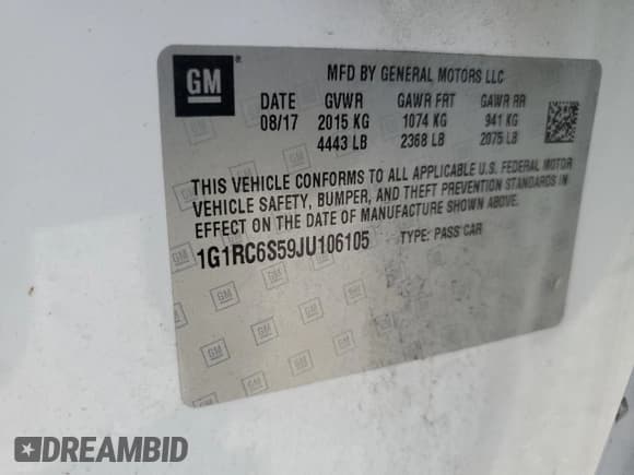 ✅ 2018 Chevrolet Volt LT • VIN: 1G1RC6S59JU106105 • Lot: 91642295. Wystawiony na Copart z przebiegiem Nie podano. Bezpłatny archiwum sprzedaży aukcyjnych z USA i szczegółowy raport historii pojazdu na DreamBid. Zdjęcie 12.