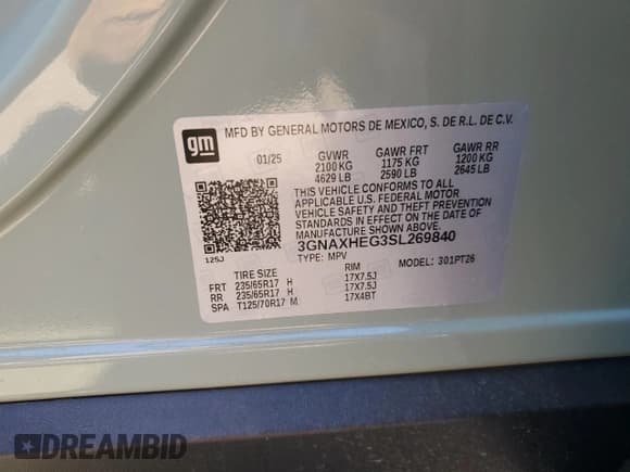 ✅ 2025 Chevrolet Equinox FWD LT • VIN: 3GNAXHEG3SL269840 • Lot: 63279155. Wystawiony na Copart z przebiegiem 3 439 mil. Bezpłatny archiwum sprzedaży aukcyjnych z USA i szczegółowy raport historii pojazdu na DreamBid. Zdjęcie 13.