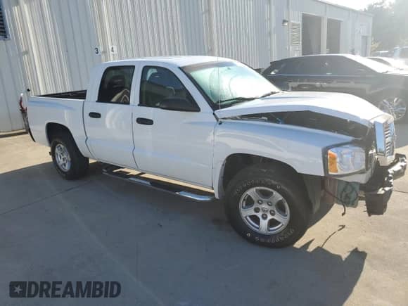 2005 Dodge Dakota SLT with VIN 1D7HE48K85S237791, listed as a Copart auction lot 73787444 with 154,958 mi miles and Salvage title. Bid and sale history available at DreamBid. Image 4.