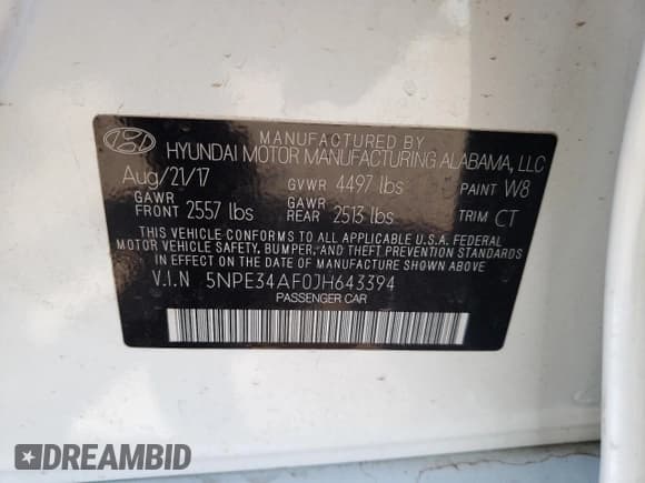 ✅ 2018 Hyundai Sonata Limited • VIN: 5NPE34AF0JH643394 • Lot: 52888103. Listed on Copart with 5,682 mi. Free auction sales archive from the USA and detailed vehicle history report at DreamBid. Image 12.