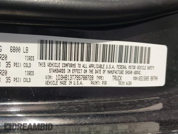✅ 2009 Dodge 1500 SLT • VIN: 1D3HB13T79S788728 • Lot: 41802418. Wystawiony na IAAI z przebiegiem 263 881 mil. Bezpłatny archiwum sprzedaży aukcyjnych z USA i szczegółowy raport historii pojazdu na DreamBid. Zdjęcie 9.