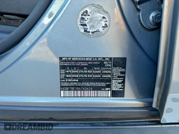 ✅ 2011 Mercedes-Benz GL 450 • VIN: 4JGBF7BE1BA743624 • Lot: 94532085. Listed on Copart with 209,259 mi. Free auction sales archive from the USA and detailed vehicle history report at DreamBid. Image 10.