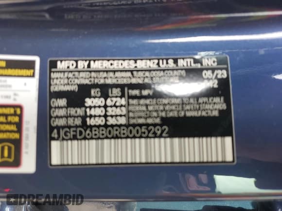 ✅ 2024 Mercedes-Benz GLE 53 AMG • VIN: 4JGFD6BB0RB005292 • Lot: 84269335. Listed on Copart with 42,752 mi. Free auction sales archive from the USA and detailed vehicle history report at DreamBid. Image 13.