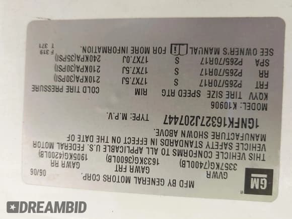 ✅ 2007 Chevrolet Suburban LT • VIN: 1GNFK16327J207447 • Lot: 43413942. Listed on IAAI with 244,947 mi. Free auction sales archive from the USA and detailed vehicle history report at DreamBid. Image 9.