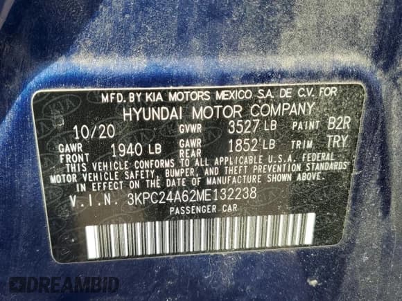 ✅ 2021 Hyundai Accent SEL • VIN: 3KPC24A62ME132238 • Лот: 46849415. Опубликован ранее на Copart с пробегом 81 521 миль. Бесплатный доступ к архиву аукционных продаж из США и подробный отчёт об истории автомобиля на DreamBid. Изображение 12.
