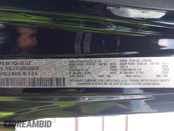 ✅ 2021 Jeep Gladiator Mojave • VIN: 1C6JJTEGXML569376 • Lot: 42341117. Wystawiony na IAAI z przebiegiem 59 661 mil. Bezpłatny archiwum sprzedaży aukcyjnych z USA i szczegółowy raport historii pojazdu na DreamBid. Zdjęcie 9.