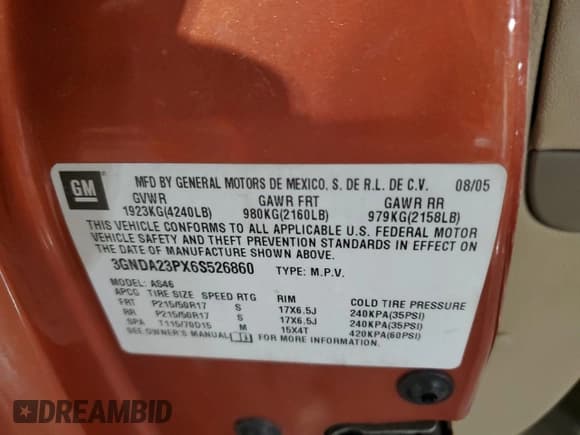 ✅ 2006 Chevrolet HHR LT • VIN: 3GNDA23PX6S526860 • Lot: 87743175. Listed on Copart with 215,101 mi. Free auction sales archive from the USA and detailed vehicle history report at DreamBid. Image 13.