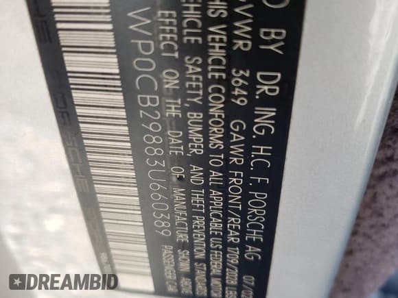 ✅ 2003 Porsche Boxster S • VIN: WP0CB29883U660389 • Лот: 75488874. Опубликован ранее на Copart с пробегом 82 441 миль. Бесплатный доступ к архиву аукционных продаж из США и подробный отчёт об истории автомобиля на DreamBid. Изображение 13.