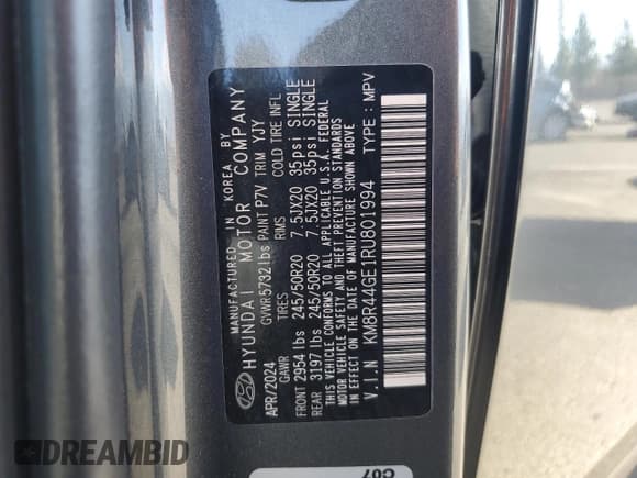 ✅ 2024 Hyundai Palisade SEL • VIN: KM8R44GE1RU801994 • Lot: 81819115. Wystawiony na Copart z przebiegiem 17 640 mil. Bezpłatny archiwum sprzedaży aukcyjnych z USA i szczegółowy raport historii pojazdu na DreamBid. Zdjęcie 13.