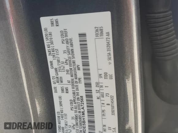 ✅ 2021 Ford Bronco • VIN: 1FMDE5BH1MLA72568 • Lot: 67735825. Wystawiony na Copart z przebiegiem 40 641 mil. Bezpłatny archiwum sprzedaży aukcyjnych z USA i szczegółowy raport historii pojazdu na DreamBid. Zdjęcie 13.