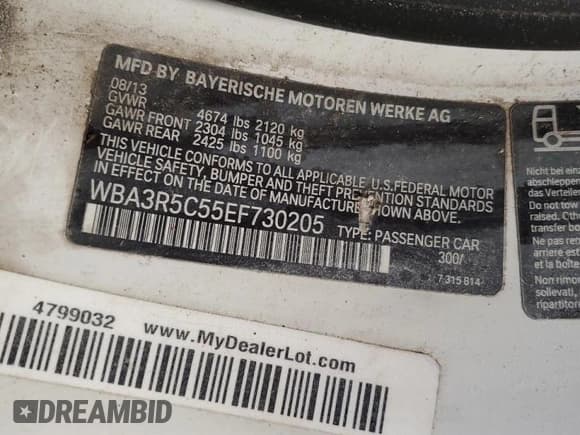 ✅ 2014 BMW 4 Series 435i xDrive • VIN: WBA3R5C55EF730205 • Lot: 87067205. Listed on Copart with Not provided. Free auction sales archive from the USA and detailed vehicle history report at DreamBid. Image 12.