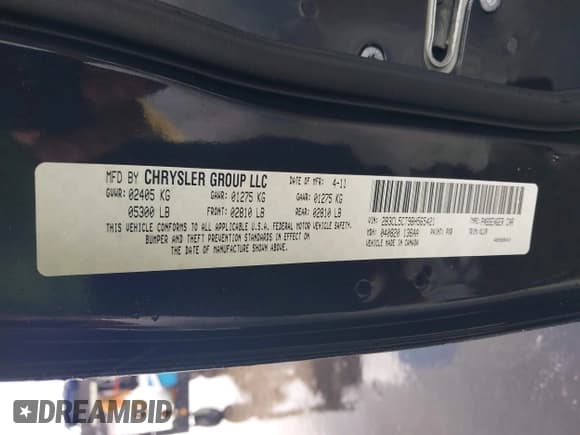 ✅ 2011 Dodge Charger Mopar 11 • VIN: 2B3CL5CT9BH565421 • Лот: 42602474. Опубликован ранее на IAAI с пробегом 121 065 миль. Бесплатный доступ к архиву аукционных продаж из США и подробный отчёт об истории автомобиля на DreamBid. Изображение 9.