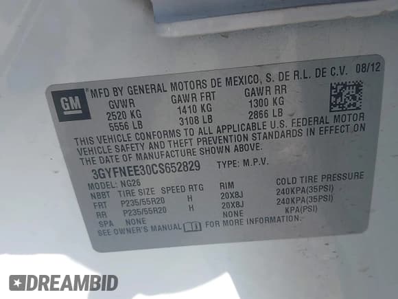 ✅ 2012 Cadillac SRX Performance Collection • VIN: 3GYFNEE30CS652829 • Lot: 42156961. Wystawiony na IAAI z przebiegiem 106 473 mil. Bezpłatny archiwum sprzedaży aukcyjnych z USA i szczegółowy raport historii pojazdu na DreamBid. Zdjęcie 9.