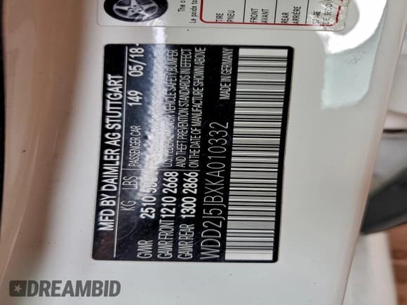 ✅ 2019 Mercedes-Benz CLS 450 • VIN: WDD2J5JBXKA010332 • Lot: 93714235. Listed on Copart with Not provided. Free auction sales archive from the USA and detailed vehicle history report at DreamBid. Image 13.