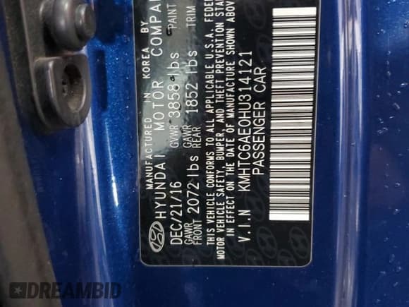 ✅ 2017 Hyundai Veloster Turbo • VIN: KMHTC6AE0HU314121 • Lot: 41515105. Wystawiony na Copart z przebiegiem 56 148 mil. Bezpłatny archiwum sprzedaży aukcyjnych z USA i szczegółowy raport historii pojazdu na DreamBid. Zdjęcie 12.