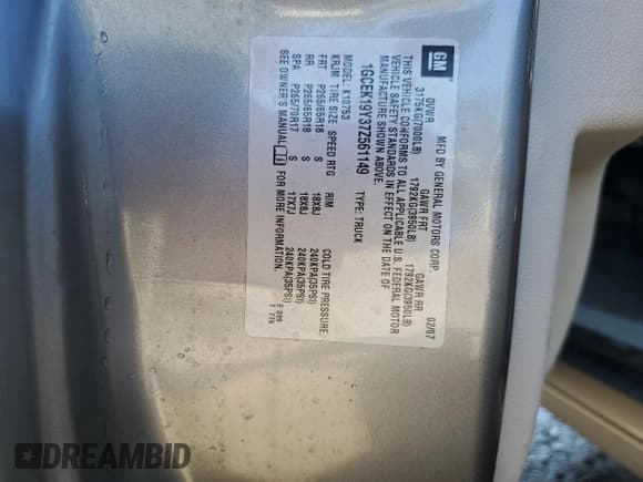 ✅ 2007 Chevrolet Silverado 1500 1LT • VIN: 1GCEK19Y37Z561149 • Лот: 86871385. Опубликован ранее на Copart с пробегом 30 666 миль. Бесплатный доступ к архиву аукционных продаж из США и подробный отчёт об истории автомобиля на DreamBid. Изображение 12.