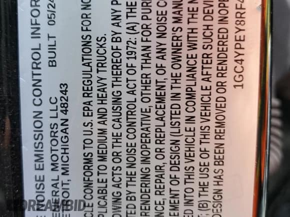 ✅ 2024 Chevrolet Silverado 2500HD LTZ • VIN: 1GC4YPEY8RF423503 • Лот: 90265935. Опубликован ранее на Copart с пробегом 9 705 миль. Бесплатный доступ к архиву аукционных продаж из США и подробный отчёт об истории автомобиля на DreamBid. Изображение 13.