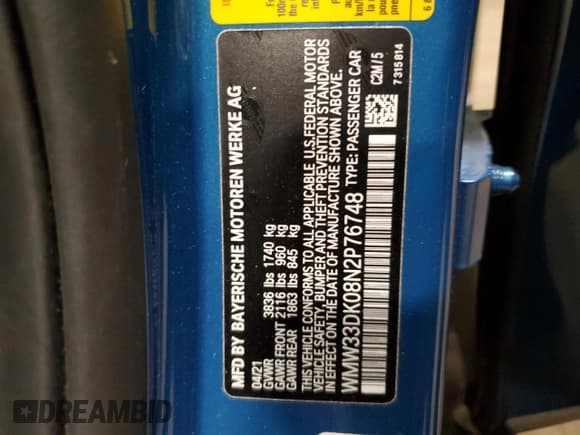 ✅ 2022 MINI Hardtop 4 Door Cooper • VIN: WMW33DK08N2P76748 • Lot: 58511604. Wystawiony na Copart z przebiegiem 20 769 mil. Bezpłatny archiwum sprzedaży aukcyjnych z USA i szczegółowy raport historii pojazdu na DreamBid. Zdjęcie 12.