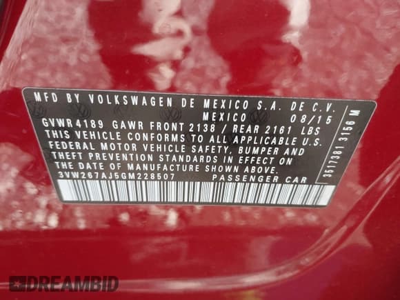 ✅ 2016 Volkswagen Jetta S • VIN: 3VW267AJ5GM228507 • Lot: 43653543. Wystawiony na IAAI z przebiegiem 159 840 mil. Bezpłatny archiwum sprzedaży aukcyjnych z USA i szczegółowy raport historii pojazdu na DreamBid. Zdjęcie 9.