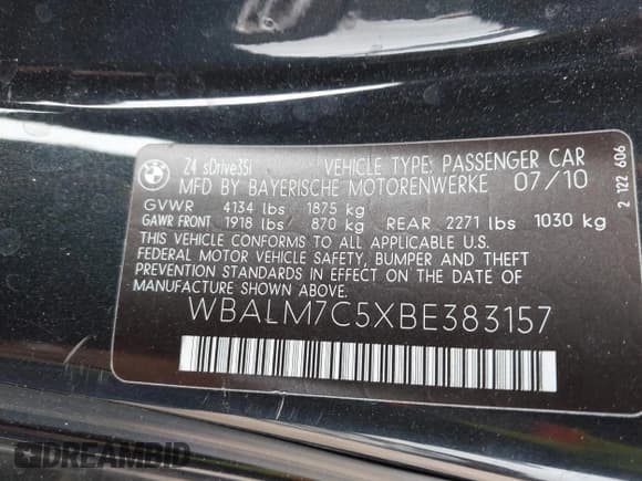 ✅ 2011 BMW Z4 sDrive35i • VIN: WBALM7C5XBE383157 • Lot: 43386039. Listed on IAAI with 63,348 mi. Free auction sales archive from the USA and detailed vehicle history report at DreamBid. Image 9.