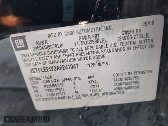 ✅ 2010 GMC Terrain SLE-2 • VIN: 2CTFLEEW3A6241947 • Lot: 42449864. Wystawiony na IAAI z przebiegiem 131 655 mil. Bezpłatny archiwum sprzedaży aukcyjnych z USA i szczegółowy raport historii pojazdu na DreamBid. Zdjęcie 9.