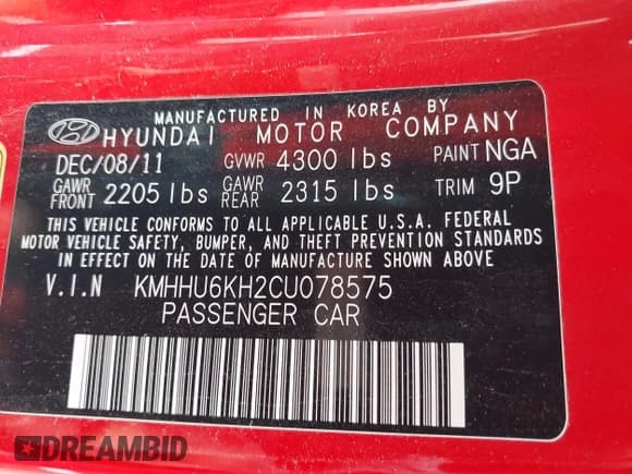 ✅ 2012 Hyundai Genesis Coupe Grand Touring • VIN: KMHHU6KH2CU078575 • Lot: 41963465. Wystawiony na IAAI z przebiegiem 95 683 mil. Bezpłatny archiwum sprzedaży aukcyjnych z USA i szczegółowy raport historii pojazdu na DreamBid. Zdjęcie 9.