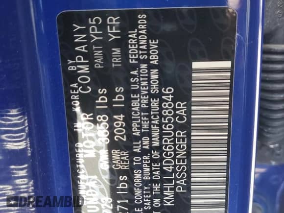 2024 Hyundai Elantra SE with VIN KMHLL4DG6RU658846, listed as a Copart auction lot 70309235 with 20,400 mi miles and Salvage title. Bid and sale history available at DreamBid. Image 12.