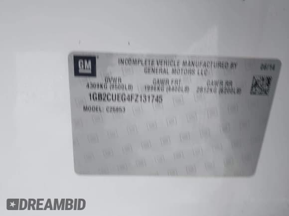 ✅ 2015 Chevrolet Silverado 2500HD Work Truck • VIN: 1GB2CUEG4FZ131745 • Lot: 41293213. Listed on IAAI with 236,044 mi. Free auction sales archive from the USA and detailed vehicle history report at DreamBid. Image 9.