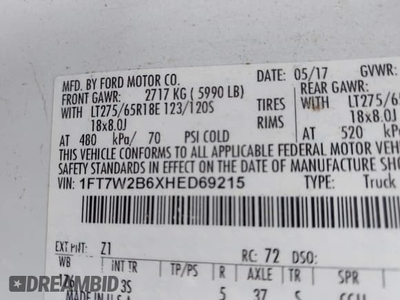 ✅ 2017 Ford F-250 Lariat • VIN: 1FT7W2B6XHED69215 • Lot: 42473798. Wystawiony na IAAI z przebiegiem 158 697 mil. Bezpłatny archiwum sprzedaży aukcyjnych z USA i szczegółowy raport historii pojazdu na DreamBid. Zdjęcie 9.