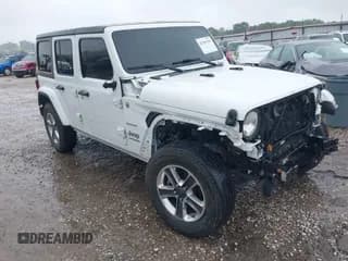 ✅ 2020 Jeep Wrangler Unlimited Sahara • VIN: 1C4HJXEN7LW213395 • Lot: 42309350. Listed on IAAI with 48,701 mi. Free auction sales archive from the USA and detailed vehicle history report at DreamBid. Image 1.