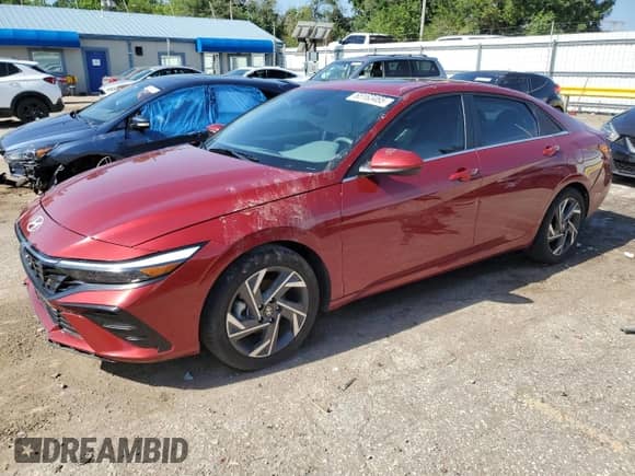 2024 Hyundai Elantra SEL with VIN KMHLS4DG0RU733656, listed as a Copart auction lot 65163465 with 10,132 mi miles and Salvage title. Bid and sale history available at DreamBid. Image 1.