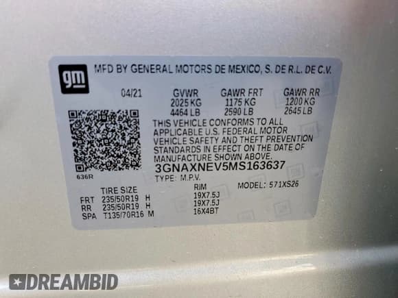 ✅ 2021 Chevrolet Equinox Premier • VIN: 3GNAXNEV5MS163637 • Lot: 70869815. Wystawiony na Copart z przebiegiem 32 337 mil. Bezpłatny archiwum sprzedaży aukcyjnych z USA i szczegółowy raport historii pojazdu na DreamBid. Zdjęcie 12.