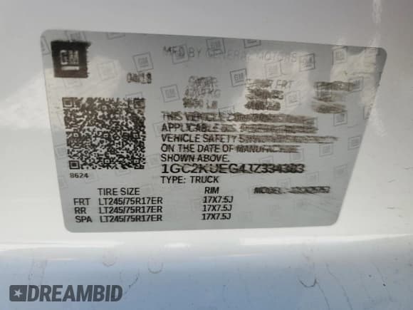 ✅ 2018 Chevrolet Silverado 2500HD Work Truck • VIN: 1GC2KUEG4JZ334383 • Lot: 71061184. Wystawiony na Copart z przebiegiem 182 866 mil. Bezpłatny archiwum sprzedaży aukcyjnych z USA i szczegółowy raport historii pojazdu na DreamBid. Zdjęcie 12.