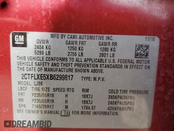 ✅ 2011 GMC Terrain SLT-2 • VIN: 2CTFLXE5XB6299817 • Лот: 71185195. Опубликован ранее на Copart с пробегом 200 700 миль. Бесплатный доступ к архиву аукционных продаж из США и подробный отчёт об истории автомобиля на DreamBid. Изображение 12.