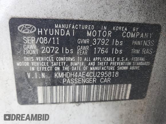 2012 Hyundai Elantra Limited с VIN KMHDH4AE4CU295818, выставлен на аукционе Copart как лот 85600575 с пробегом 162 183 миль миль и Списание • Salvage title. История ставок и продаж доступна на DreamBid. Изображение 12.