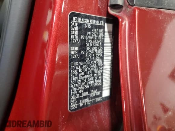 ✅ 2015 Nissan Juke SL • VIN: JN8AF5MV1FT559560 • Lot: 50146625. Listed on Copart with 62,824 mi. Free auction sales archive from the USA and detailed vehicle history report at DreamBid. Image 15.