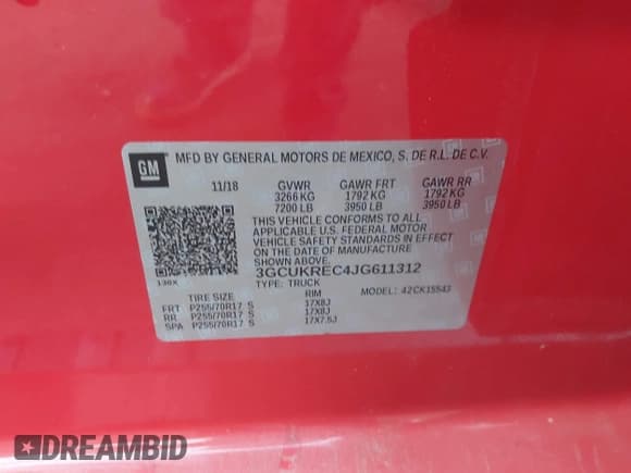 ✅ 2018 Chevrolet Silverado 1500 LT • VIN: 3GCUKREC4JG611312 • Лот: 43121610. Опубликован ранее на IAAI с пробегом 32 147 миль. Бесплатный доступ к архиву аукционных продаж из США и подробный отчёт об истории автомобиля на DreamBid. Изображение 9.