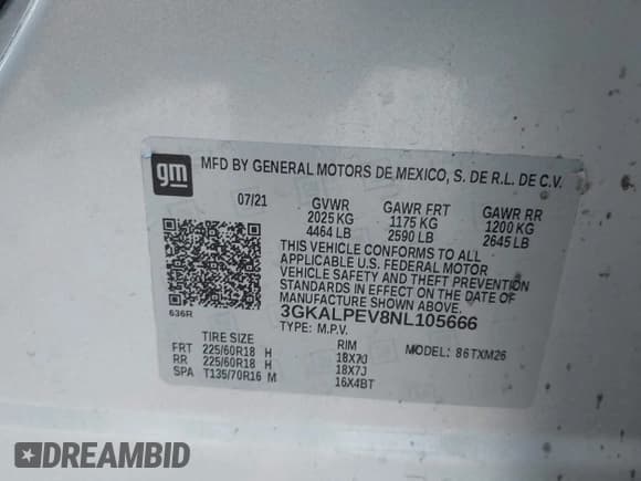 ✅ 2022 GMC Terrain SLT • VIN: 3GKALPEV8NL105666 • Лот: 43065922. Опубликован ранее на IAAI с пробегом Не указан. Бесплатный доступ к архиву аукционных продаж из США и подробный отчёт об истории автомобиля на DreamBid. Изображение 9.